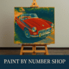 Paint By Number Vintage Red Car – Retro Convertible Paint By Numbers Kit For Adults Beginners, Classic Auto Art Gift