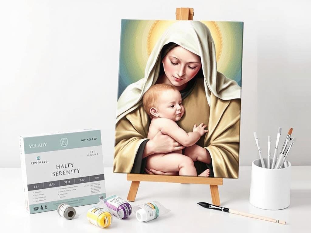 Holy Mother & Child Serenity Kit showing tender moment between Madonna and child