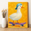 Funny Goose Paint by Numbers Kit Cool Duck on Skateboard DIY Art Kit for Adults Humorous Wall Decor Quirky Animal Gift