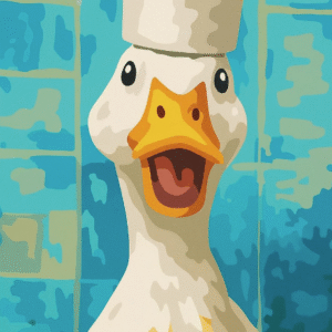 Paint By Number Funny Duck – Quirky Bathroom Wall Art DIY Kit