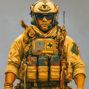 Military Soldier Paint by Numbers Kit for Adults & Teens – Tactical Army Figure DIY Painting Set with Canvas Acrylic Paints – Patriotic Art