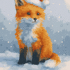 Paint By Number Festive Fox – Cute Winter Holiday DIY Painting Kit