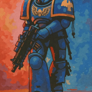 Sci-Fi Warrior Paint by Number Kit – Bold DIY Painting for Adults – Space Soldier Wall Art for Gamers