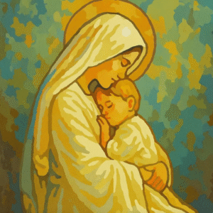 Paint By Number Holy Mother & Child Serenity Religious Painting Kit For Adults Beginners | Spiritual DIY Paint By Numbers Canvas