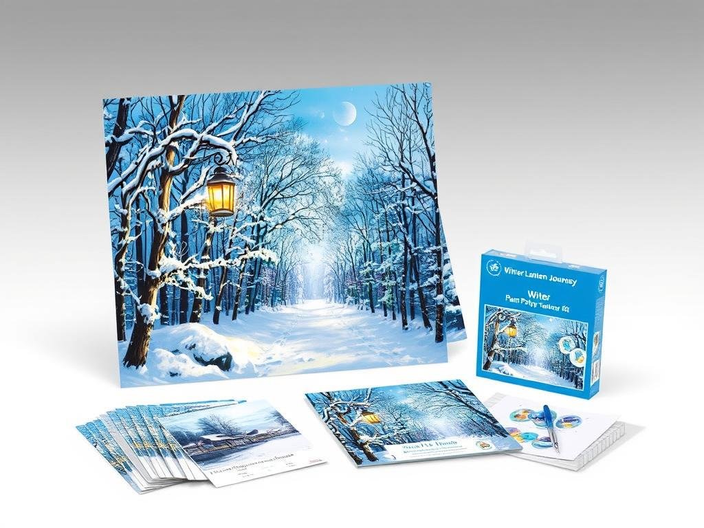 Winter Lantern Journey Kit showing snowy path with glowing lantern