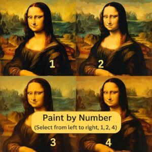 Paint by Numbers Mona Lisa – Iconic Portrait DIY Canvas Kit | Modern Twist on the Classic Masterpiece for Beginners & Art Lovers