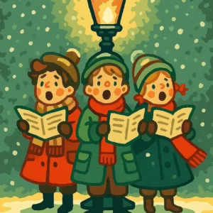 Paint By Number Christmas Carolers Scene – Cozy Winter Holiday Paint By Number Kit For Adults Beginners