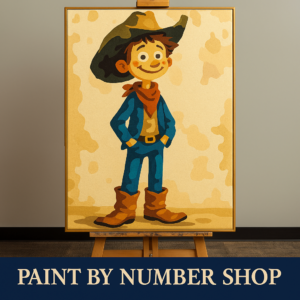 Paint By Number Cowboy Kid – Fun Western Art Kit For Beginners