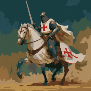 Paint by Number Medieval Knight Kit – Crusader on Horseback DIY Painting – Historical Warrior Art Gift for Men & History Buffs