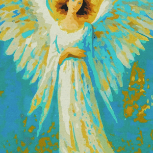 Guardian Angel Paint by Number Kit – Elegant Heavenly Angel DIY Painting for Adults Spiritual Wall Art Gift