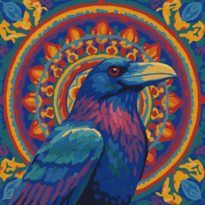 Paint by Number Birds - Mandala Spirit Animal DIY Painting, Trippy Boho Wall Art, Colorful Bird Paint Kit for Adults, Mindful Gift