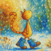 Cat in Boots Paint by Number Kit – Whimsical DIY Art for Kids & Cat Lovers – Colorful Cartoon Animal Wall Decor