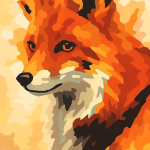 Paint By Number Majestic Fox – Woodland Animal DIY Painting Kit For Adults Beginners