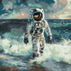 Paint By Number “Ocean Explorer Astronaut” – Space & Sea Themed DIY Painting Kit For Adults Beginners