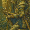 Paint By Number Knight With Bird – Fantasy Medieval Paint by Numbers for Adults