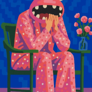 Funny Frog Costume Character Paint By Numbers Kit | Quirky Abstract DIY Canvas Art For Adults With Bold Colorful Design