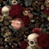Gothic Floral Skull Paint by Number Kit | Dark Romantic DIY Painting Set | Vintage Flowers & Skulls Canvas Art | Unique Gift for Adults